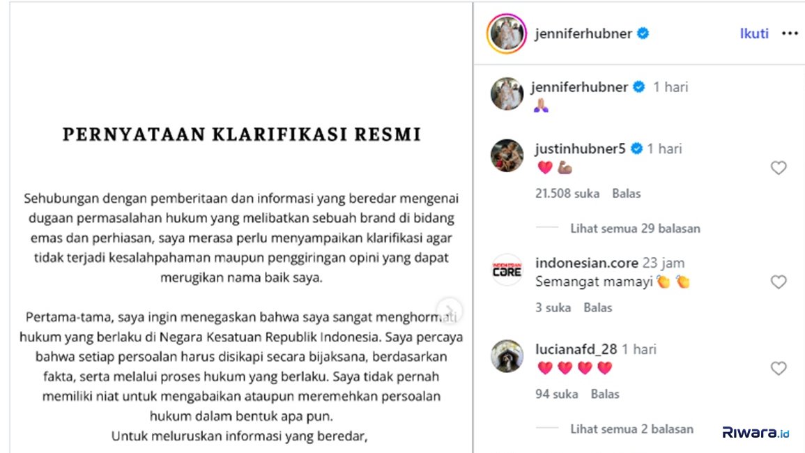 Klarifikasi Jennifer Coppen